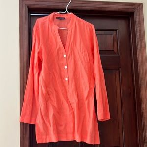 Saks Fifth Avenue sherbet orange linen tunic size XL - like new